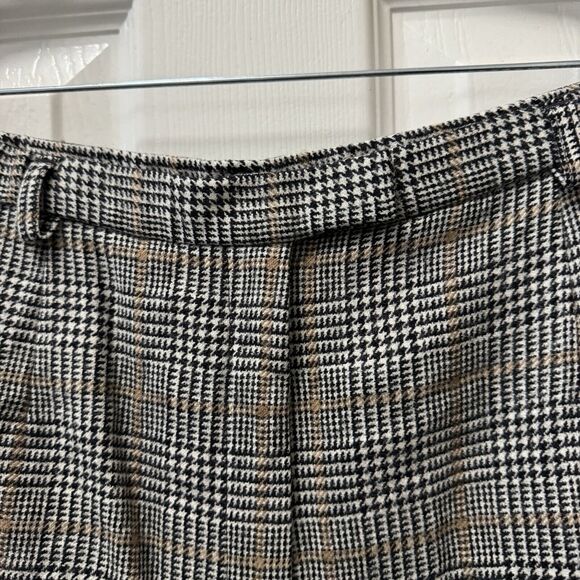 Vintage Pendleton Womens Virgin Wool Slacks Pants Sz 12 Houndstooth Black Brown - Picture 2 of 10